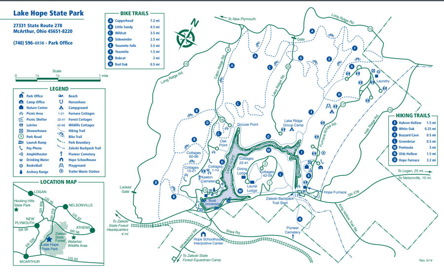 Lake Hope State Park Map